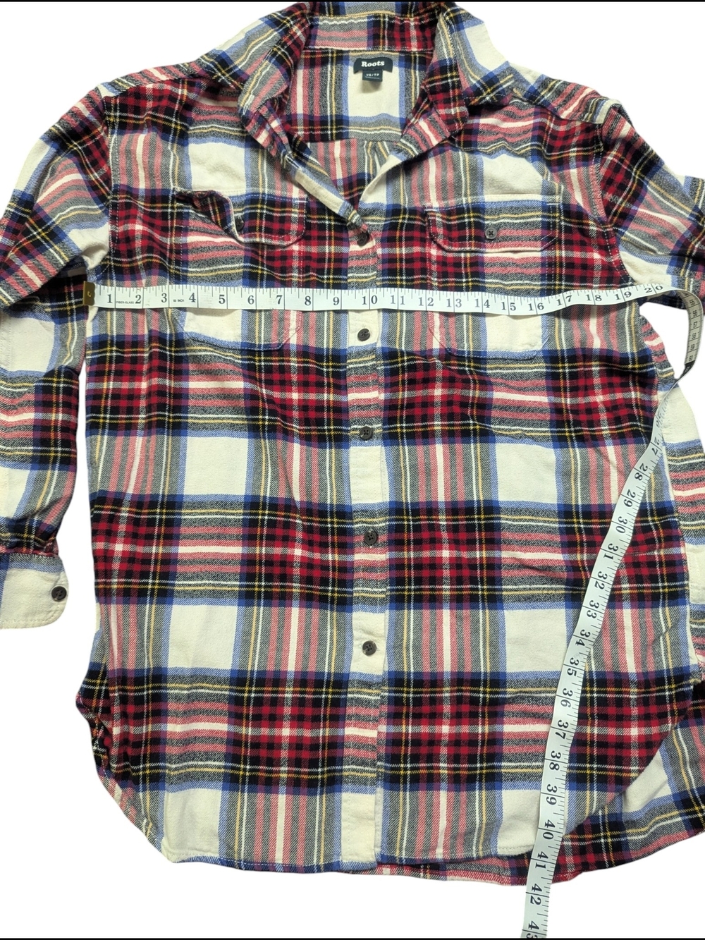 Roots Plaid Flannel Shacket Oversized Shirt Jacket XS - Picture 10 of 11